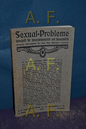 Seller image for Sexual - Probleme / Zeitschricft fr Sexualwissenschaft und Sexualpolitik // 8. Jahrgang, 1912, Dezember + Inhaltsverzeichnis 1912 for sale by Antiquarische Fundgrube e.U.