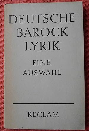 Bild des Verkufers fr Deutsche Barock-Lyrik: Eine Auswahl zum Verkauf von Buchstube Tiffany