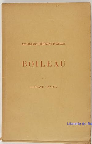 Image du vendeur pour Boileau mis en vente par Librairie du Bassin