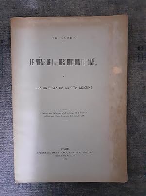 Seller image for LE POEME DE LA DESTRUCTION DE ROME ET LES ORIGINES DE LA CITE LEONINE. for sale by Librairie Sainte-Marie