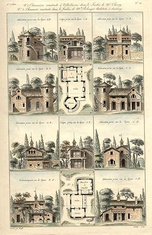 Seller image for No. 1 Chaumiere construite  Villed'avrai dans le Jardin de Mr. Thierry. No. 2 Chaumiere construite dans le Jardin de Mr. Belanger Architecte,  Sangeny for sale by Donald A. Heald Rare Books (ABAA)