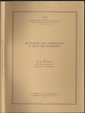 Bild des Verkufers fr Hutterite Age Differences in Body Measurments zum Verkauf von The Book Collector, Inc. ABAA, ILAB