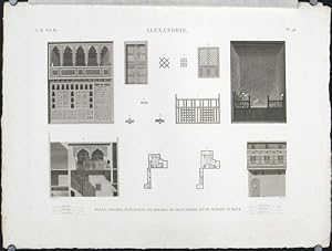 Alexandrie. Plans, Coupes, Elevations et Details de Menuiserie d'une Maison Turque.