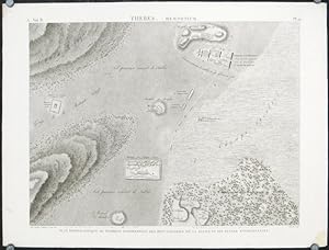 Thebes. Memnonium. Plan Topographique du Tombeau d'Osymandyas, des deux Colosses de la Plaine et ...