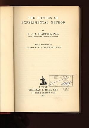 Image du vendeur pour The Physics of Experimental Method. mis en vente par Antiquariat Bookfarm