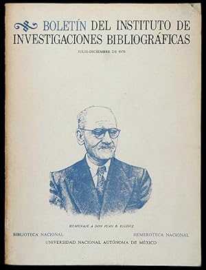 Boletín del Instituto de Investigaciones Bibliográficas. - No. 4. Julio-Diciembre 1970. Homenaje ...