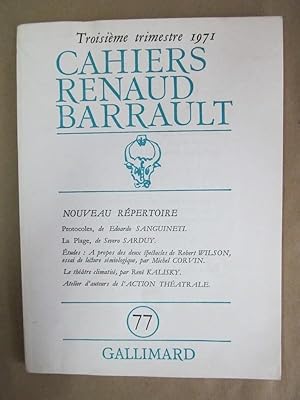 Imagen del vendedor de Cahiers Renaud-Barrault, No. 77 a la venta por Atlantic Bookshop