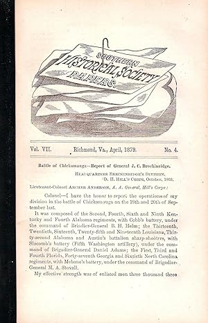 SOUTHERN HISTORICAL SOCIETY PAPERS. VOLUME VII. NO. 4, APRIL, 1879.