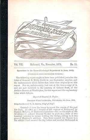 SOUTHERN HISTORICAL SOCIETY PAPERS. VOLUME VII. NO. 11, NOVEMBER, 1879.