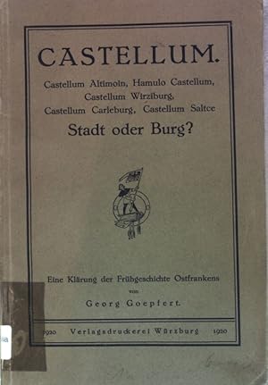 Imagen del vendedor de Castellum: Castellum Altimoin, Hamulo Castellum, Castellum Wirziburg, Castellum Carleburg, Castellum Saltce; Stadt oder Burg?; a la venta por books4less (Versandantiquariat Petra Gros GmbH & Co. KG)