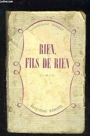 Seller image for RIEN, FILS DE RIEN for sale by Le-Livre