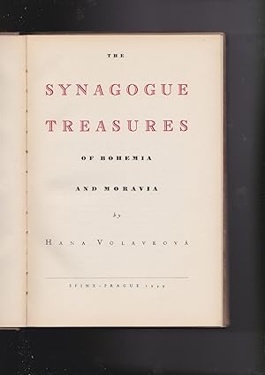 Imagen del vendedor de THE SYNAGOGUE TREASURES OF BOHEMIA AND MORAVIA a la venta por Meir Turner