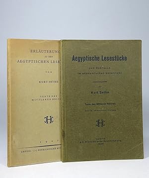 Bild des Verkufers fr Aegyptische Lesestcke zum Gebrauch im akademischen Unterricht. Texte des Mittleren Reiches. Zweite, verbesserte Auflage. [AND:] Erluterungen zu den Aegyptischen Lesestcken. [TWO VOLUMES]. zum Verkauf von Librarium of The Hague