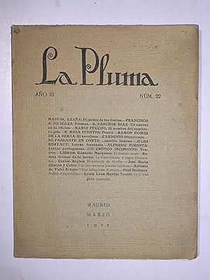 La Pluma. Año III, Núm 22. Marzo 1922