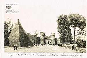 Roma. Porta San Paolo e la Piramide di Cairo Cestio. Ansicht des Stadttors von San Paolo und der ...