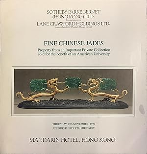 Fine Chinese Jades: Property from an Important Private Collection sold for the benefit of an Amer...