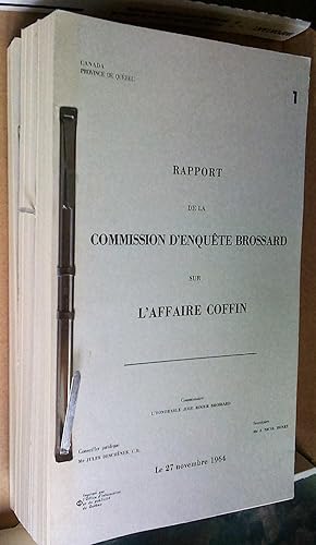 Image du vendeur pour Rapport de la Commission d'enqute Brossard sur l'affaire Coffin (3 tomes) mis en vente par Livresse