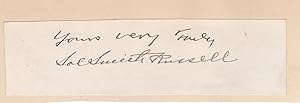 Bild des Verkufers fr CUT SIGNATURE OF NINETEENTH-CENTURY AMERICAN COMEDIC ACTOR SOL SMITH RUSSELL. zum Verkauf von Blue Mountain Books & Manuscripts, Ltd.