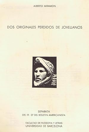 Imagen del vendedor de DOS ORIGINALES PERDIDOS DE JOVELLANOS a la venta por Librera Torren de Rueda