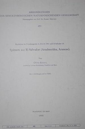 Spinnen aus El Salvador (Arachnoida, Araneae). Ergebnisse der Forschungsreise A. Zilch 1951 nach ...