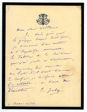 Seller image for Autograph letter signed. for sale by Antiquariat INLIBRIS Gilhofer Nfg. GmbH