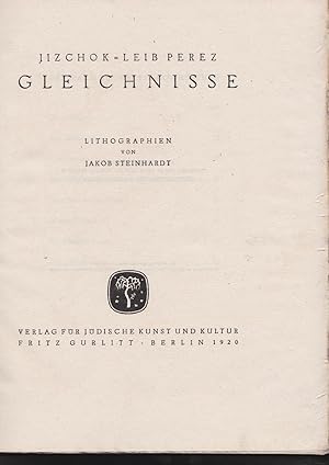 Seller image for Jizchok Leib Perez GLEICHNISSE [ = Parables] lithographien von Jakob Steinhardt for sale by Meir Turner