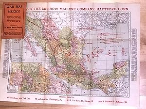 Image du vendeur pour War Map of Mexico showing U. S. Battleship Fleet, Frontier Army Posts along Border, and Territory occupied by warring factions in Mexico mis en vente par Carydale Books