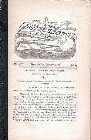 SOUTHERN HISTORICAL SOCIETY PAPERS. VOLUME VIII. NO. 1, JANUARY, 1880.