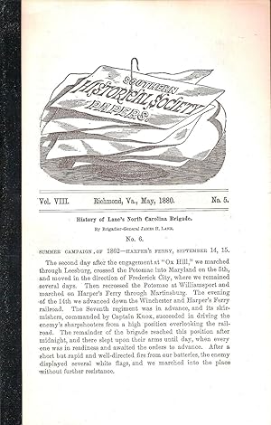 SOUTHERN HISTORICAL SOCIETY PAPERS. VOLUME VIII. NO. 5, MAY, 1880.
