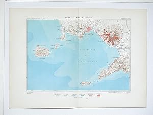 Golfe de Naples et le Vesuve. - Original color print of 1887. From: Reclus, Elisée; Nouvelle Géog...
