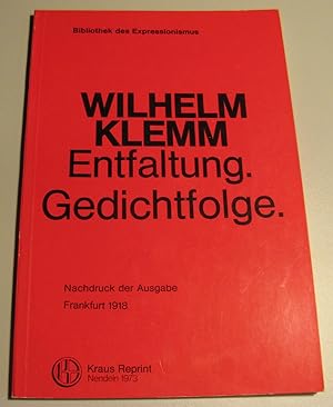 Seller image for Entfaltung. Gedichtfolge. Neudruck for sale by HamlehBuch