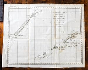 Imagen del vendedor de Kupferstich-Landkarte von Bellin. Carte des Decouvertes faites dans la Mer Pacifique?. a la venta por Antiquariat Thomas Rezek