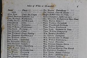 Index of wills at Gloucester