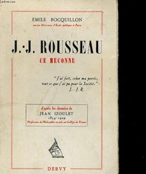 Imagen del vendedor de J.-j. rousseau, ce meconnu a la venta por JLG_livres anciens et modernes