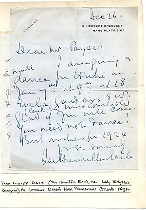 Bild des Verkufers fr Two Autograph Notes Signed ('Louise M Earle' and 'Lue Hamilton Earle') to Arthur Poyser. zum Verkauf von Richard M. Ford Ltd