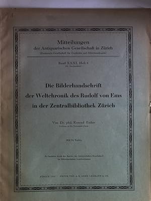 Seller image for Die Krankenanstalten und die ffentlich angestellten rzte und Wundrzte im alten Zrich. Mitteilungen der antiquarischen Gesellschaft in Zrich, Band XXXI, Heft 3. for sale by Antiquariat Bookfarm