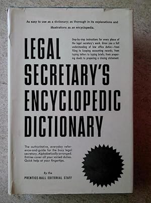 Imagen del vendedor de Legal Secretary's Encyclopedic Dictionary a la venta por P Peterson Bookseller