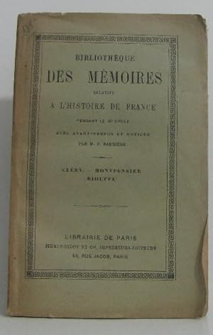 Bild des Verkufers fr Bibliothque des mmoires relatifs  l'histoire de france pendant le 18e sicle tome neuvime clry - montpensier - riouffe zum Verkauf von crealivres