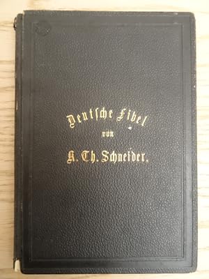 Imagen del vendedor de Deutsche Fibel und erstes Lesebuch. 29. Aufl. Neuwied, Heuser, 1885. VIII, 134 S. Mit einigen Holzstichen nach A. Mller. OLwd. mit goldgepr. Deckeltitel (etw. bestoen, Kap. angeplatzt). a la venta por Antiquariat Daniel Schramm e.K.