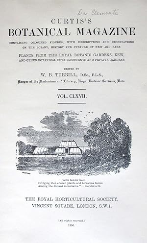 Curtis's Botanical Magazine Volume CLXVII