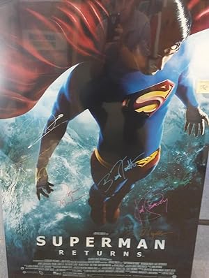 FULL SIZE WARNER BROTHERS MOVIE POSTER 'SUPERMAN RETURNS', *SIGNED* BY CAST (ORIGINAL POSTER)