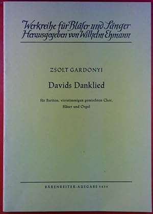 Bild des Verkufers fr Davids Danklied nach 2. Samuel 22 in der bersetzung von Martin Buber fr Bariton, vierstimmigen gemischen Chor, Blser und Orgel zum Verkauf von biblion2