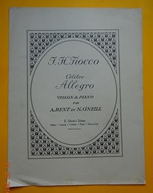 Bild des Verkufers fr Celebre Allegro (Violon & Piano par A. bent et N. O`Neill) zum Verkauf von ANTIQUARIAT H. EPPLER