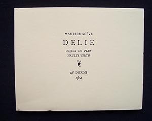 Image du vendeur pour Delie - object de plus haulte vertu - 48 dizains - mis en vente par Le Livre  Venir