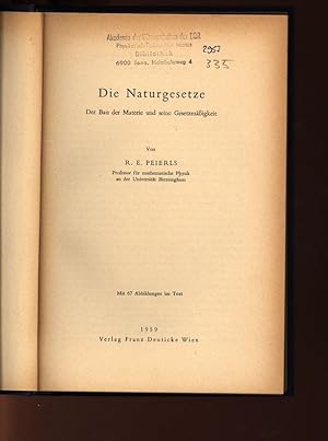 Bild des Verkufers fr Die Naturgesetze. Der Bau der Materie und seine Gesetzmigkeit. zum Verkauf von Antiquariat Bookfarm