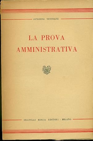 Image du vendeur pour La prova amministrativa (Parte speciale) mis en vente par Studio Bibliografico Marini