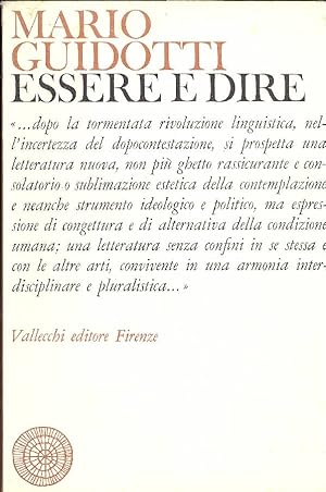 Bild des Verkufers fr Essere e dire zum Verkauf von Studio Bibliografico Marini