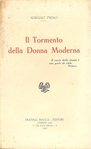 Bild des Verkufers fr Il tormento della donna moderna zum Verkauf von Studio Bibliografico Marini