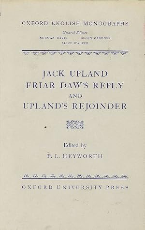 Jack Upland friar daw's reply and upland's rejoinder