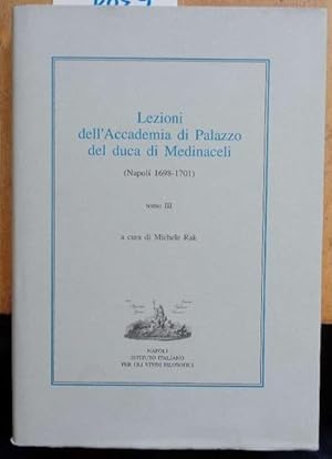 Bild des Verkufers fr Lezioni dell'Accademia di Palazzo del duca di Medinaceli - tomo III. zum Verkauf von Eugen Kpper